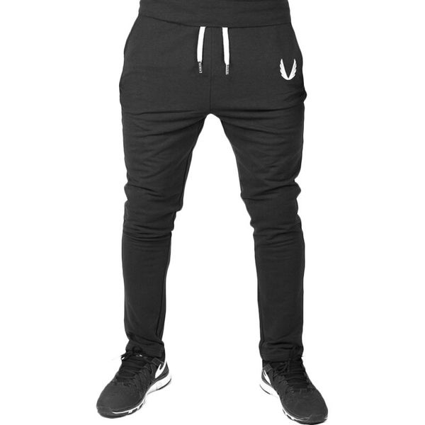 

brand male new fashion 2019 slim solid color elasticity men casual pants man trousers designer mens joggers xxl, Black