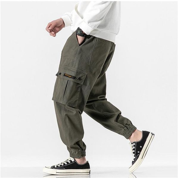 

designer cargo pants luxury fashion plus size drawstring ankle banded pants mens casual jogger trousers mens, Black