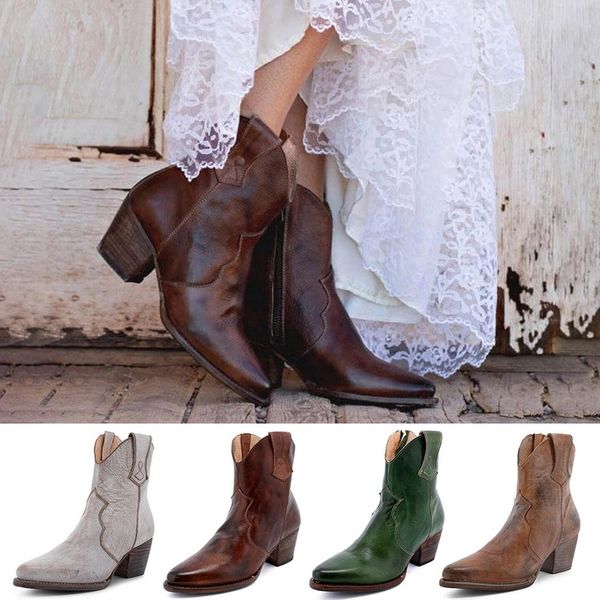 

shoes women heel ankle boots pointed toe shoes zipper plus size winter boots women botas mujer invierno 2019 zapatos de mujer, Black