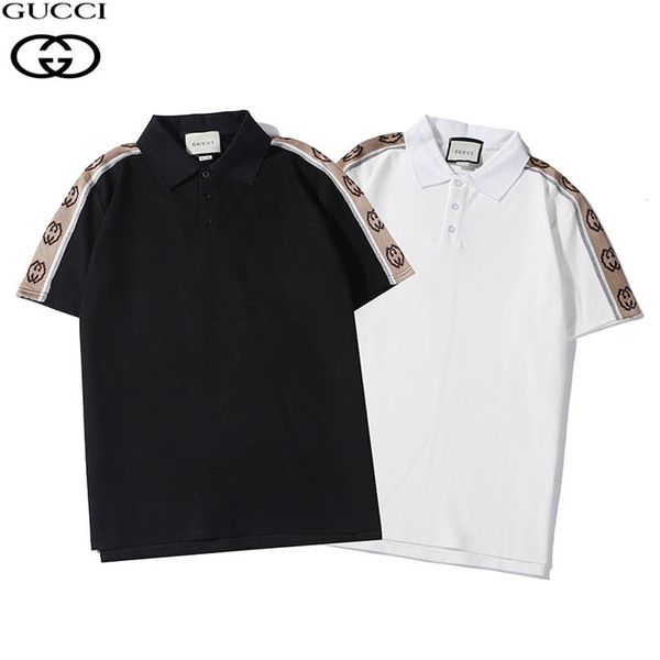

new brand designer polos mens printed luxury polo shirts cotton short sleeve camisas polo casual stand collar male designer polo shirt o98, White;black