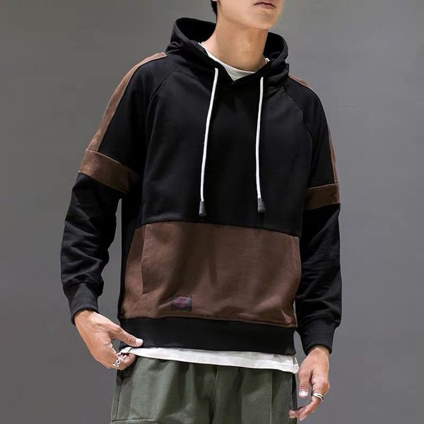 

men's pure colour hoodies, long sleeve hoodies in autumn and winter and sportswear, casual loose sportswear, Black