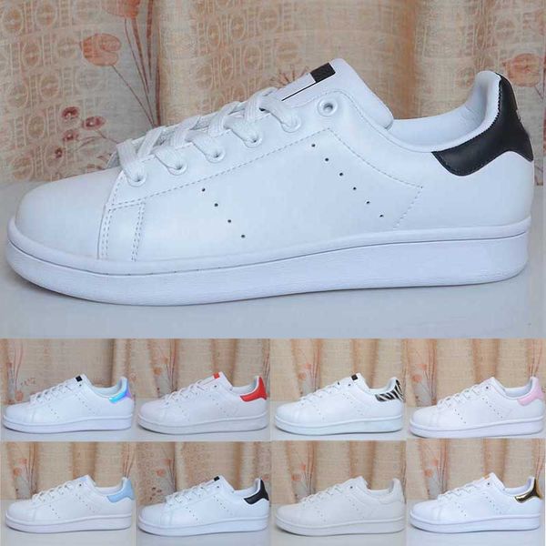 

смит мужчины женщины квартиры обувь кроссовки зеленый черный белый синий красный зеленый радуга стан mens моды кожа обувь открытый повседнев, Black