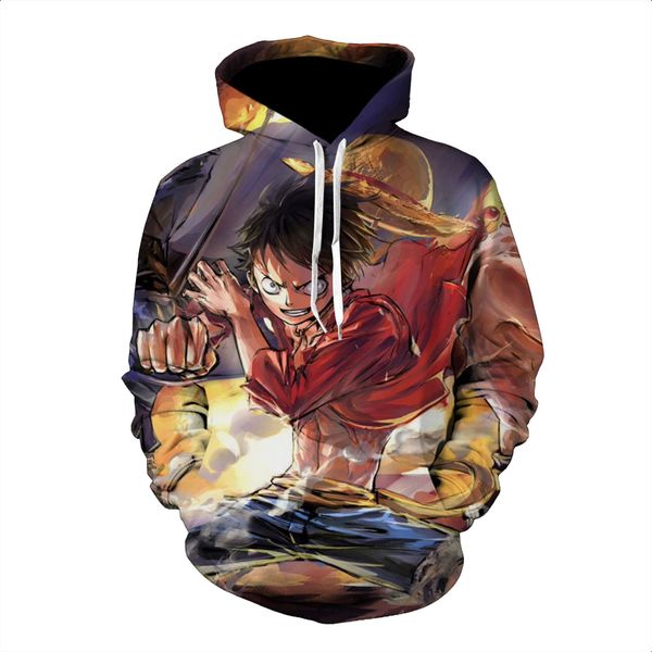 

new funny japan anime one piece monkey d luffy hoodies 3d print clothing women/men funny 3d hoodies casual pullovers k550, Black