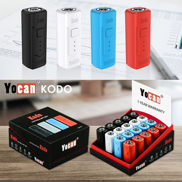 

Оригинальный Yocan Kodo Battery Mod 400mAh E Cigarette Battery подогрев VV Vape Pen для 510 тележек масляные картриджи 4 цвета 20 шт. / коробка