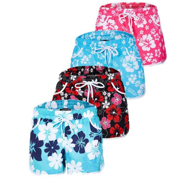 

shorts gym fitness running yoga bottom wear elastic band s-2xl selling new floral print sports, Black;blue