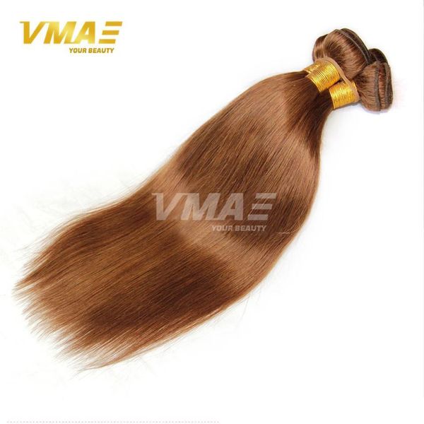 Brazilian Virgin Human Straight Hair Weaves Light Brown Human Hair