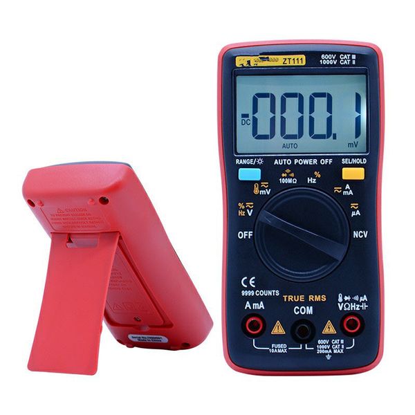 Freeshipping ZT111 Mini Multímetro Digital de Bolso 9999 Counts Ohm AC / DC tensão amperímetro medidor de corrente com a temperatura NCV Medição