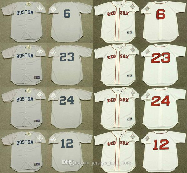 

boston 24 dwight evans 12 ellis burks 6 bill buckner 23 dennis oil can boyd red sox baseball jersey stitched 06, Blue;black