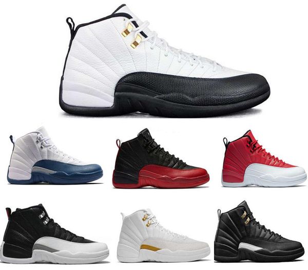 

new 12s 12 men basketball shoes winterized wntr gym red michigan white black playoff flu game taxi sports sneakers trainers size 36-46