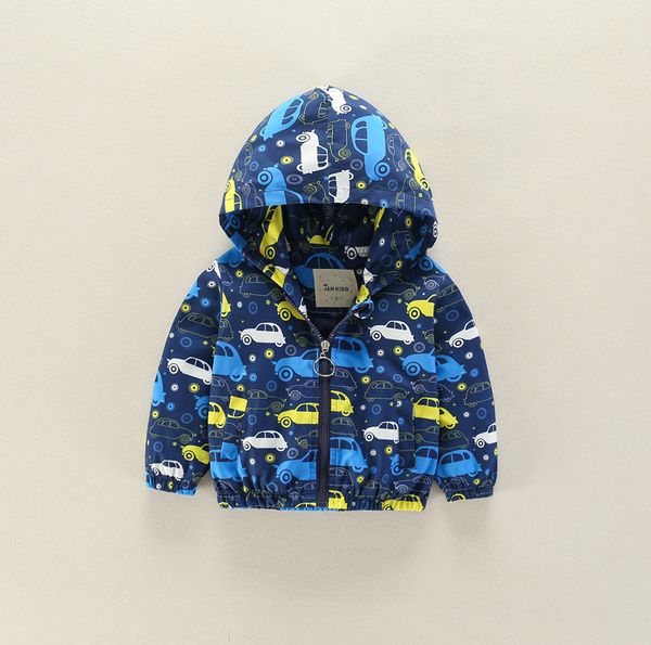 

2-7y coat for kid summer car pattern kids jacket boys outerwear coats active outdoor boy windbreaker baby children clothes, Blue;gray