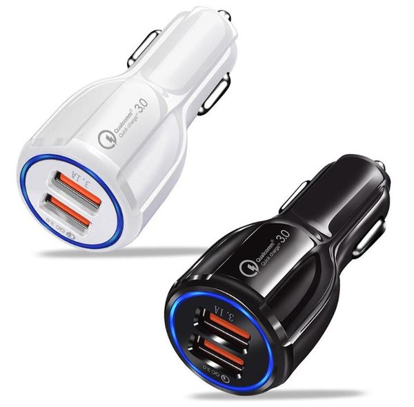 

qc 3.0 fast charging car chargers 2 ports adapter for samsung android phone gps