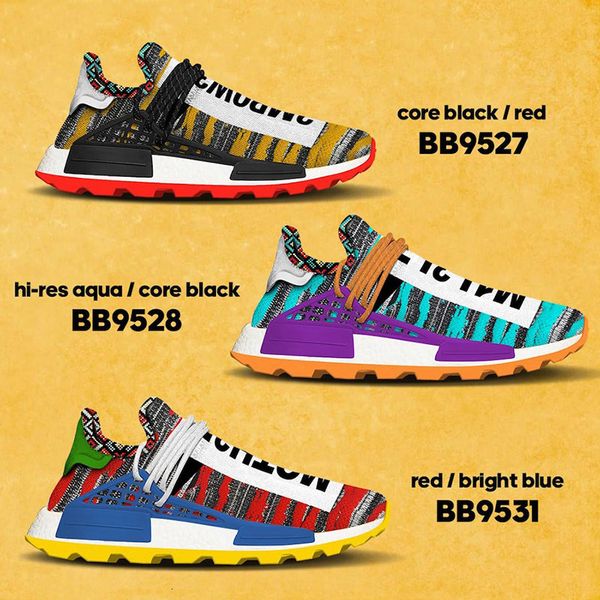 

новое прибытие pharrell williams hu trail afro hu solar pack human race l4nd homecoming nerd мужчины женщины кроссовки спортивные кроссовки, Black