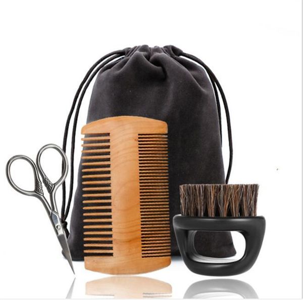 

Beard bru h et double ided tyling comb ci or repair modeling cleaning care kit male facial having care tool r0346