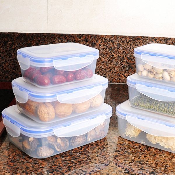 

кухня пластиковых коробок хранения lunch box прямоугольные микроволновая печь холодильник для хранения продуктов sealed box