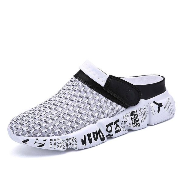 

2019 new men breathable light jogging sneakers casual beach slippers, Black