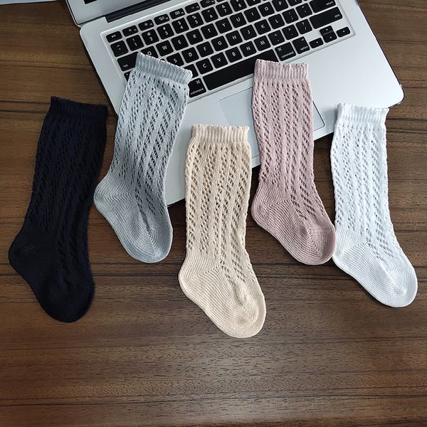 2020 sommer Kinder fischnetz socken Süße mädchen spitze hohl häkeln kniehohe socken kinder baumwolle atmungsaktive prinzessin socken C6365