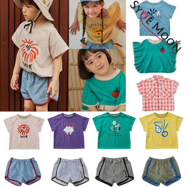 

дети футболки 2020 лим brand new лето мальчики девочки смазливая печати с коротким рукавом футболки детские ребенка хлопок мода топы тис оде, Blue