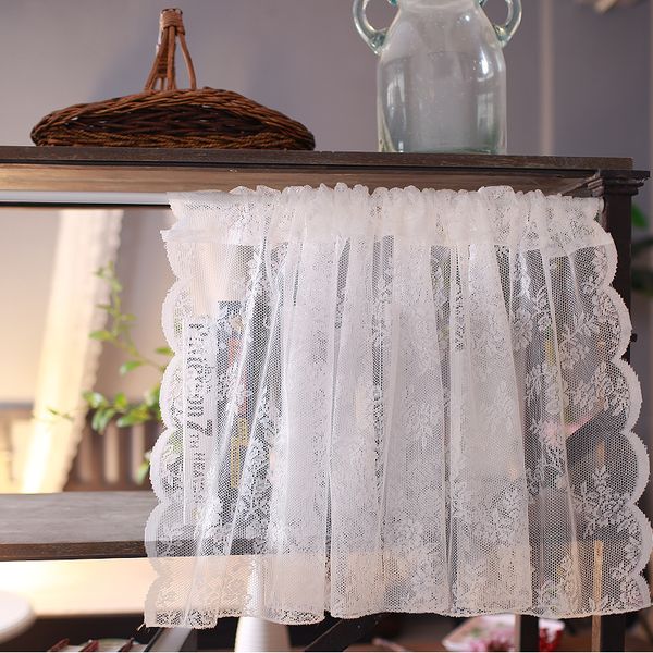 

kitchen curtain customized american pastoral embroidered dust curtains white lace window curtain valance for home decoration