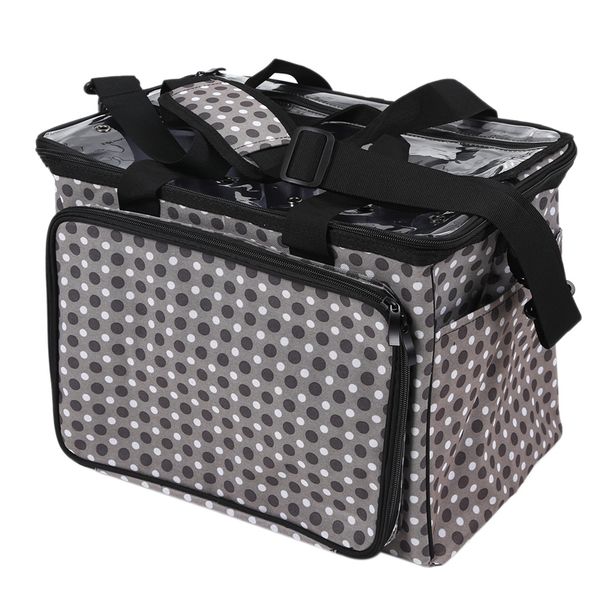 

ljl-multi-functional sewing machine storage bag large capacity sewing tools handbag polyester home use assorted tote gray
