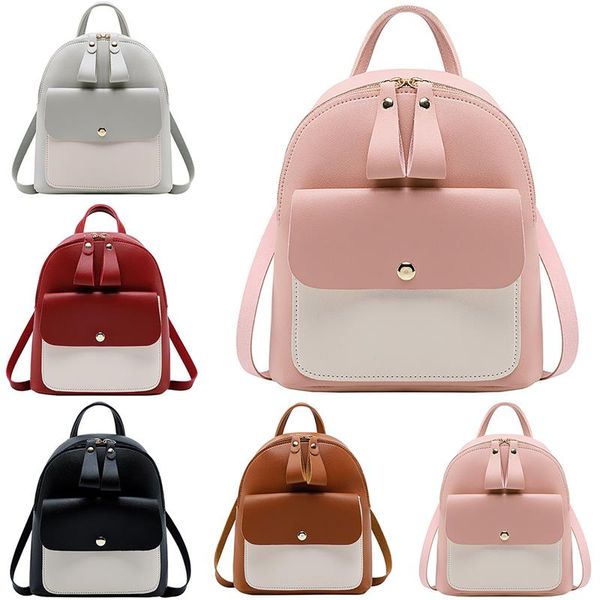 

womens mini backpack fashion casual mix color travel backpack crossbody bag