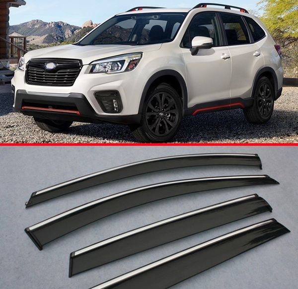 

window wind deflector visor rain/sun guard vent 4pcs for forester sk 2018 2019