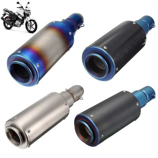 

38-51mm universal motorcycle exhaust pipe muffler stainless steel sc gp racing project exhaust muffler black silver