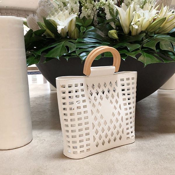 

shoulder bags women handbags beach bag bolsa feminina wood totes pu leather crossbody purses