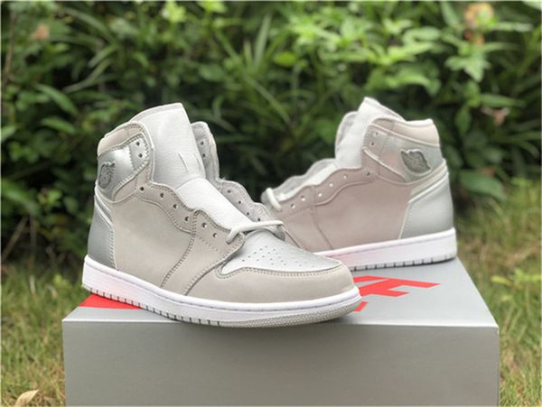 

2020 выпуск аутентичные 1 high og co.jp токио mens basketball обувь нейтральная серый белый metallic silver 1s спорт кроссовки с коробкой