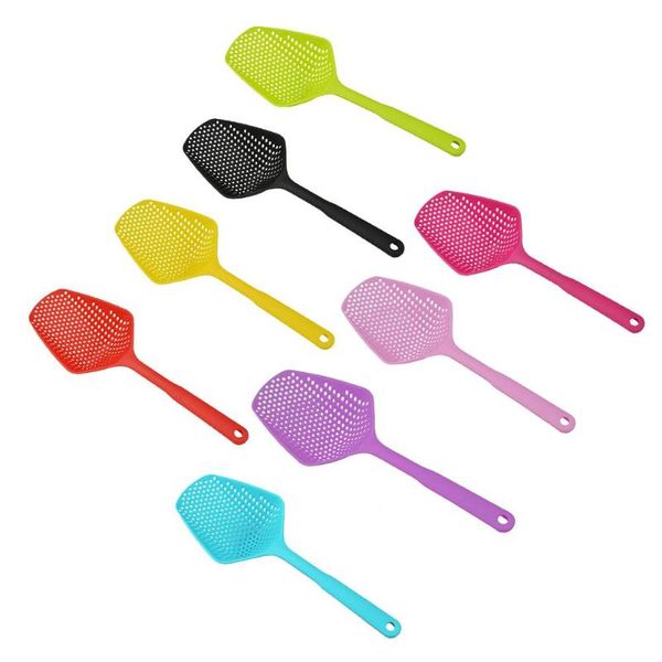 

1pc 8 colors kids drain shovel strainers scoop water leaking shovel ice shovel fishing fence colanders kitchen cooking tool