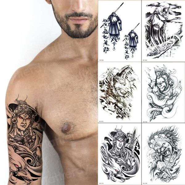 

temporary tattoos tatoo men chinese characters arm sleeve tattoo designs for mens fake sticker 6pcs/lot wholesale black big size