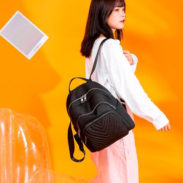 

women's fashion backpack solid oxford cloth zipper waterproof anti-theft shoulder bag leisure travel backpack mochila mujer #35
