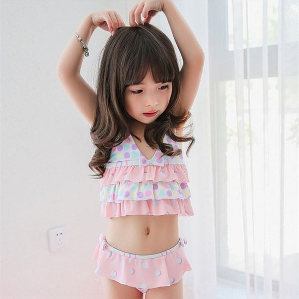 

2020 children's cute girl children's pink cake skirt split spring japan and south korea cake skirt swimsuit swimsuit, White;black