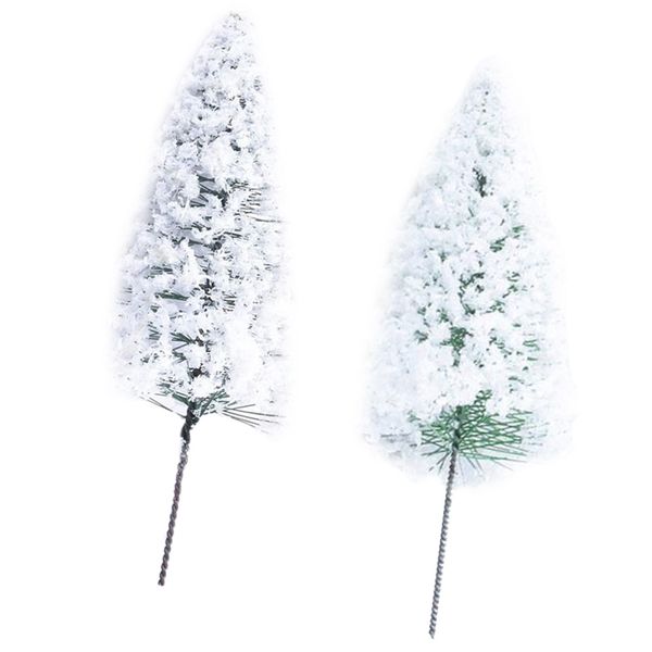 

2pcs micro landscape white christmas tree for diy sand table model diorama
