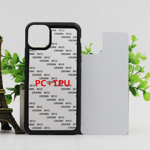 

2d diy sublimation heat press phone case pc+tpu cover for iphone 11 12 pro max xs max xr 6 7 8plus samsung with aluminium plates