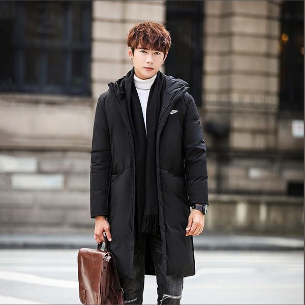 

2019nkie осень зима куртка с капюшоном мужчины parka ватные проложенный wadded ветровка мужской мужские куртки и пальто ветровки шинель, Black