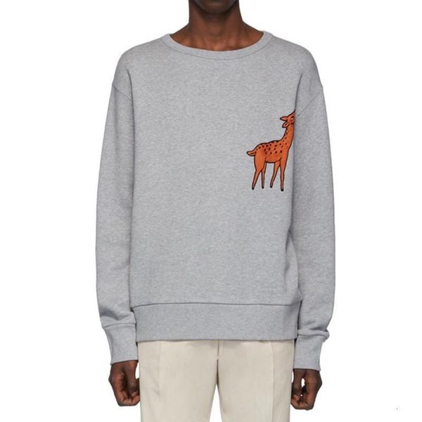 

19fw олень печатный мультфильм crewneck толстовка мужчины женщины милый пуловер осень зима свитер с длинным рукавом уличная верхняя одежда h, Black