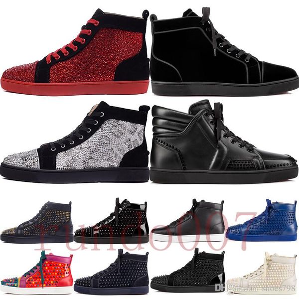 

fashion 2019 red bottom gz shoes 19ss spike sock donna spikes bottoms sneakers men chaussures heels mens women low high boots designer, Black