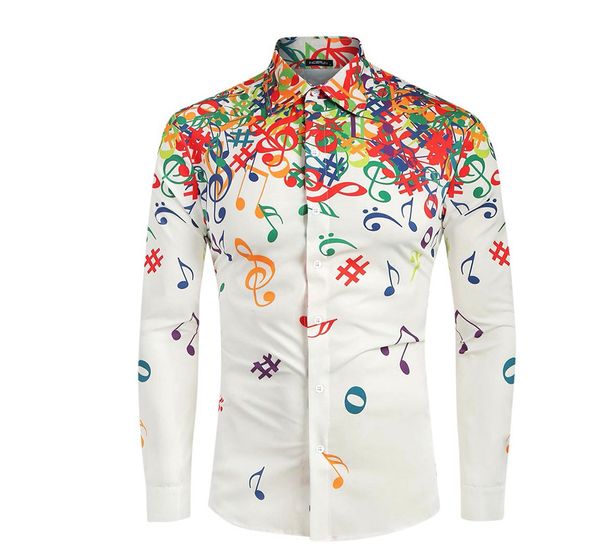 

2020 новинка блђза мђжин поведневна musical note pattern поведневна длинне Ѭђкава Ѭђ White;black