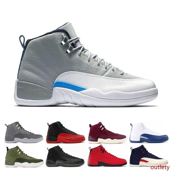 

2019 winterized gym red 12 12s mens basketball shoes college navy wings black cny bulls university blue men sport sneakers size 7-13