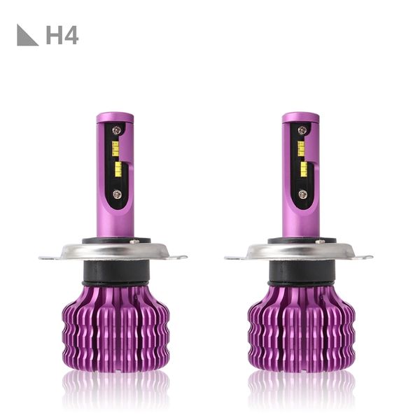 

h4 x9 2pcs car led headlight bulbs 6000k 36w 1800lm led headlamp fog light purple