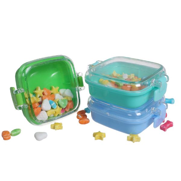 

suqare colorful plastic candy boxes with clear lid baking biscuits cookie storage case wedding christmas chocolate gift package box