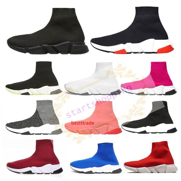 

2019 designer sneakers speed trainer black white gypsophila triple fashion flat sock boots speed trainer casual shoes
