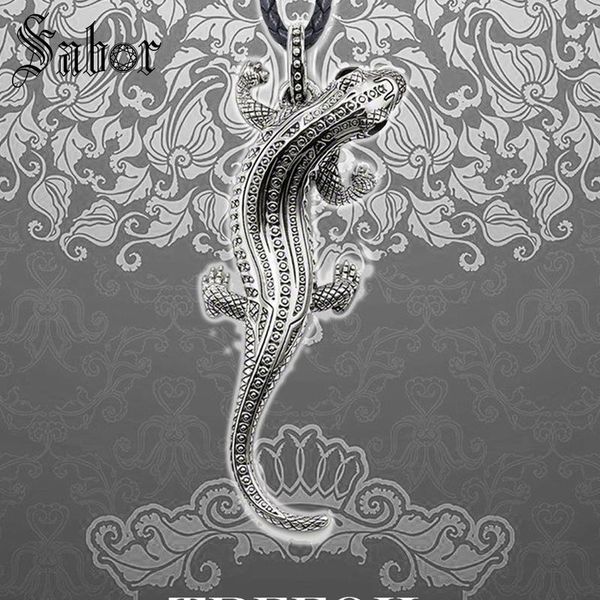 

leather rope necklace salamander , fashion 925 sterling silver jewelry european punk gift for men women boy girls 2020