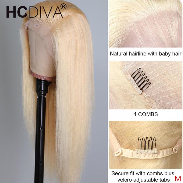 

613 blonde lace front wig 150% glueless 13x4/13x6 brazilian straight lace front human hair wigs pre plucked 360 frontal wig, Black;brown