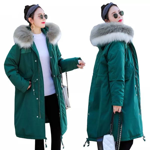 

women down jackets duck down 80% warm outwear coats female big fur collar hooded jacket winter long parkas, Black