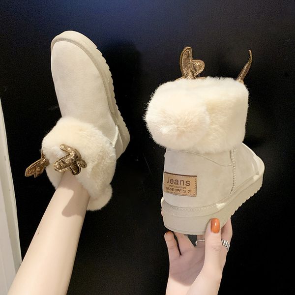 

lolita boots shoes australia lace up boots-women round toe booties woman 2019 low heel luxury designer winter footwear snow mid, Black