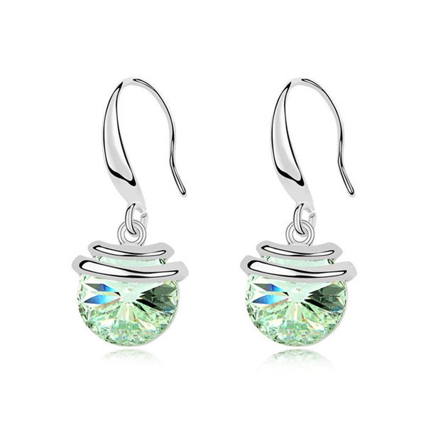 

boho vintage earings сделано с swarovski elements кристалл мода круглый дизайн формы посеребренная ювелирные изделия для женщин свадьба, Silver