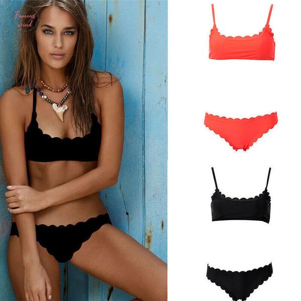 

womens push up padded wavy side bra bandage bikini set acrylic ladies swimsuit triangle swimwear biquini drop shipping, White;black