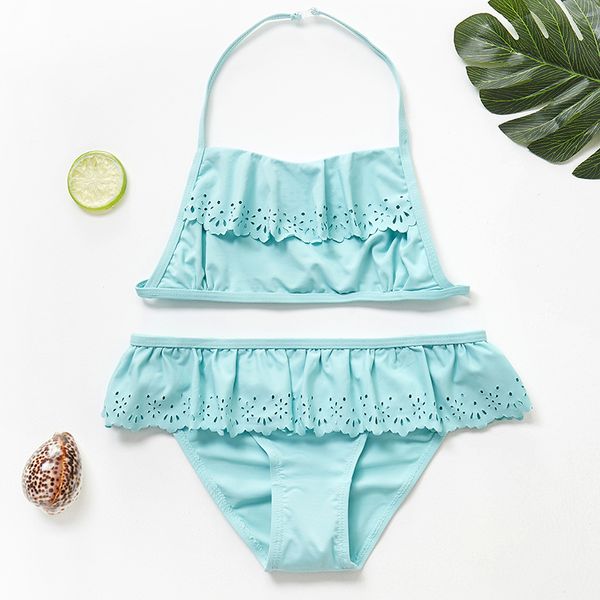 

new 2019 girls swimwear kids swimsuit 3~12years girls swimsuit children bathing suit beach wear biquini infantil-st107