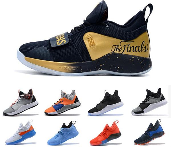 

designer basketball shoes paul george zoom pg 2 sky blue pg 2.5 gold champion nasa x pg 3 size 7-12, Black